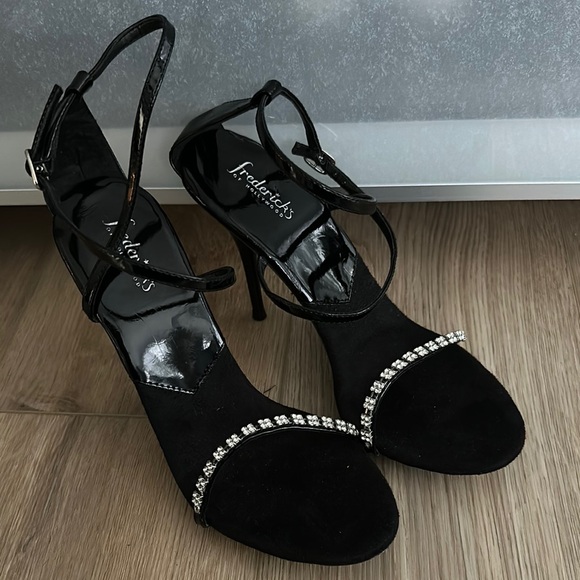 Frederick’s of Hollywood crystal embellished strappy heels (9) - Picture 1 of 5